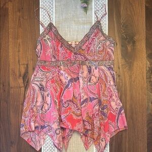 Vintage Elegant Paisley Pink Camisole Top
